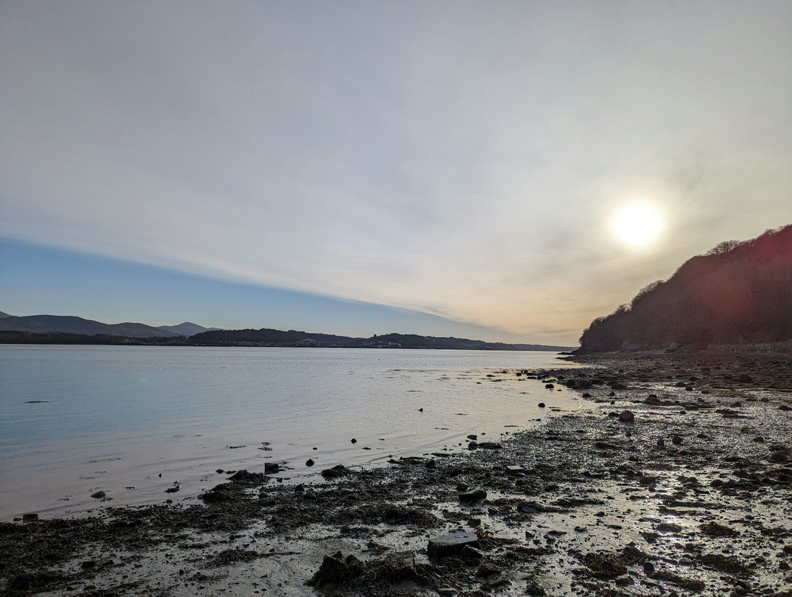Coastal road in North Wales along the A55 corridor